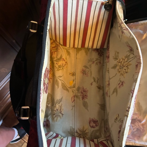 Brighton Red and Black Duffel Bag with Textured Leather - Picture 9 of 12